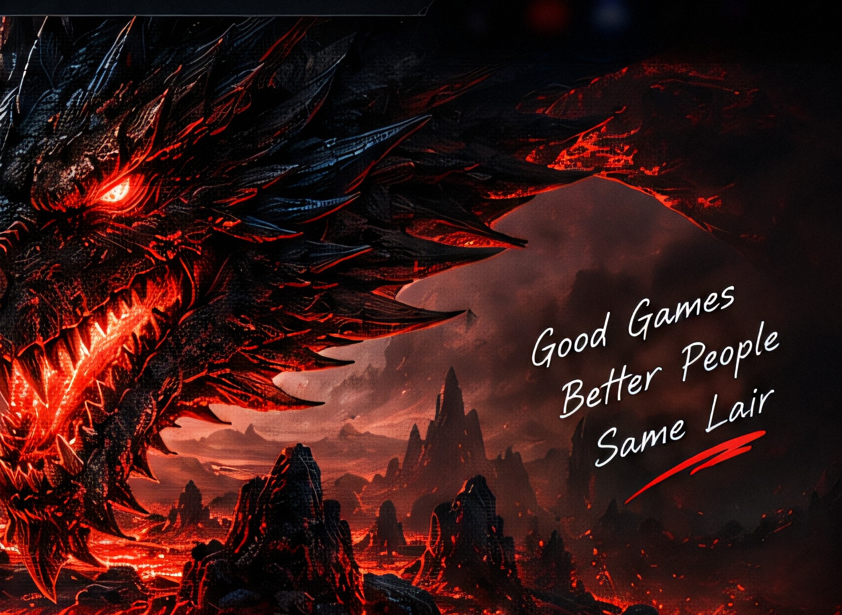 Drache in Vulkanlandschaft